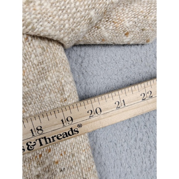 Vintage Pendleton Blazer Womens 12 Beige 100% Wool Tweed Fringe Collarless - Picture 7 of 8